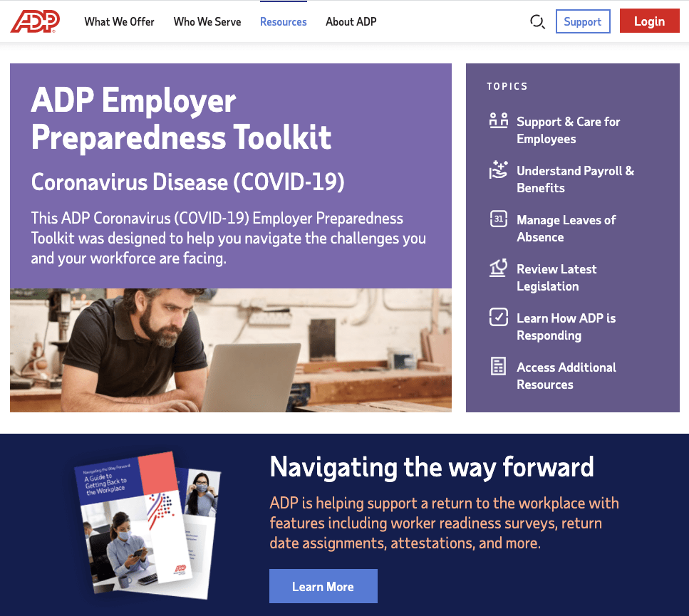 ADP's Coronavirus Employer Preparedness Toolkit