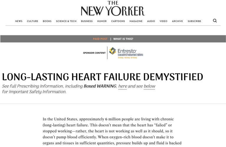 Conde Nast x Entresto - Heart Failure Video Series